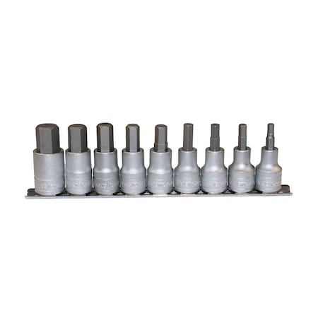 Teng Tools M1212 - 9 Piece 1/2" Drive Metric Hex Bit Socket Set M1212